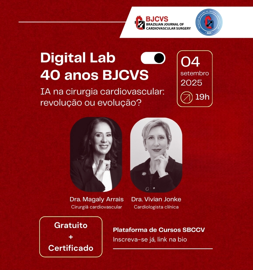 Digital Lab 40 anos BJCVS IA na Cirurgia Cardiovascular  Revoluo ou Evoluo?